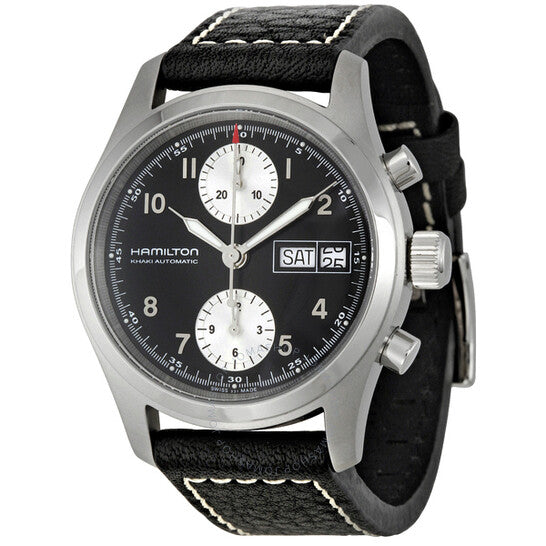 ساعة هاميلتون كاكي فيلد أوتوماتيكية للرجال بمينا أسود