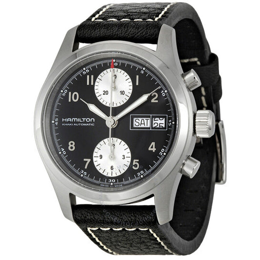 ساعة هاميلتون كاكي فيلد أوتوماتيكية للرجال بمينا أسود