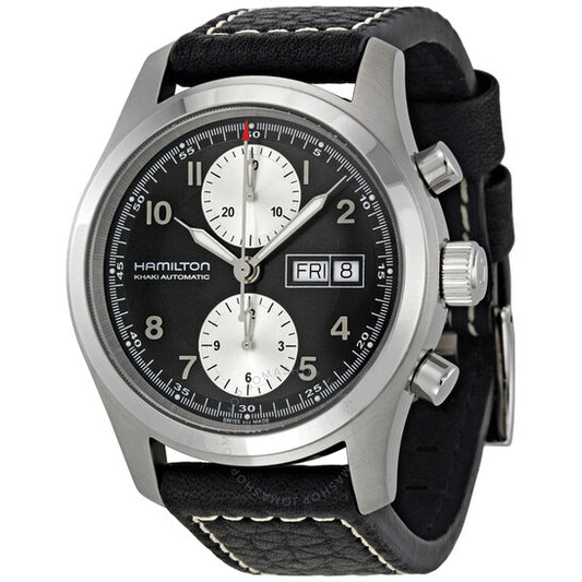Hamilton, Khaki Field Black Dial Chronograph Automatic Men's Watch