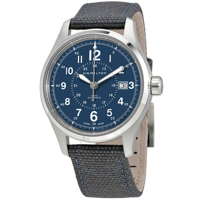 Hamilton, Khaki Field Automatic Blue Dial Men's Nylon Watch