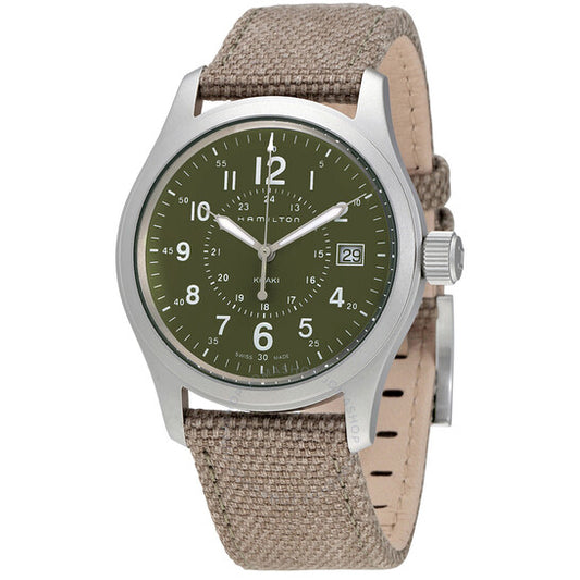 ساعة هاميلتون للرجال من طراز Khaki Field Olive Geen Dial