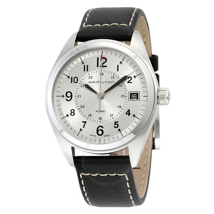Hamilton, Khaki Field Silver Dial Black Leather Men's Watch