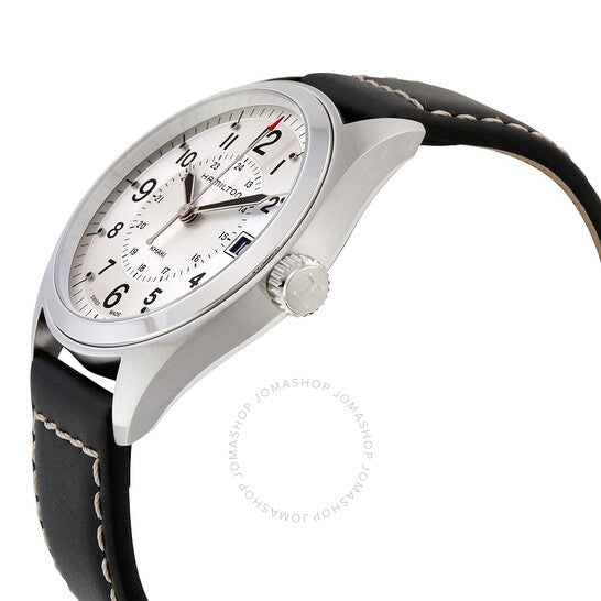 Hamilton, Khaki Field Silver Dial Black Leather Men's Watch