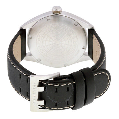 Hamilton, Khaki Field Silver Dial Black Leather Men's Watch