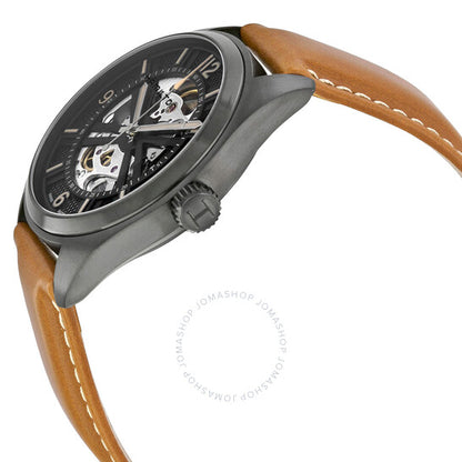 Hamilton, Khaki Field Skeleton Dial Brown Leather Men's Watch