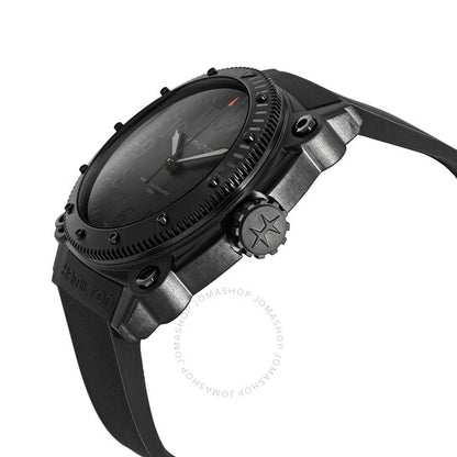 ساعة هاميلتون للرجال، لون كاكي كحلي، أوتوماتيكية، بمينا أسود