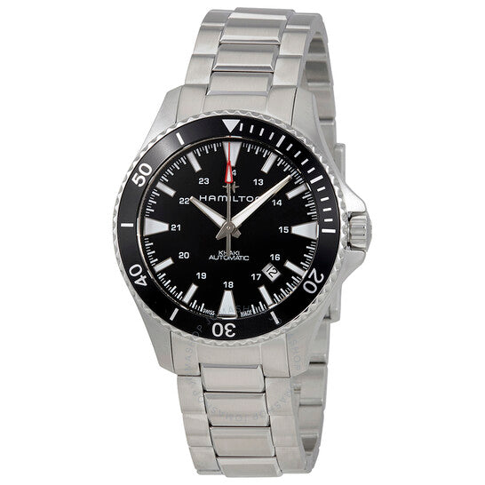 ساعة هاميلتون للرجال، لون كاكي كحلي، أوتوماتيكية، بمينا أسود