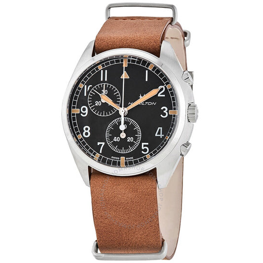 Hamilton, Khaki Pilot Pioneer Chronograph Quartz Black Dial Men's Watch