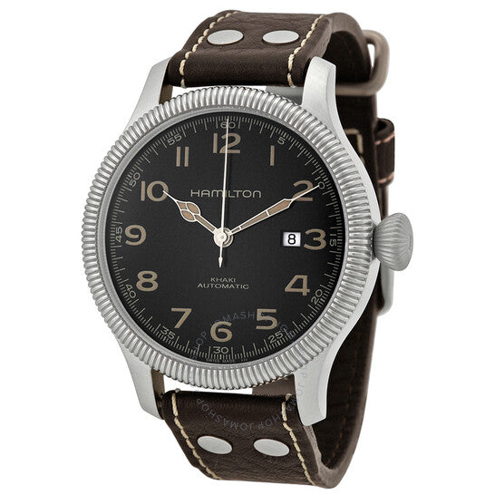 Hamilton, Khaki Pioneer Black Dial Leather Men's Watch