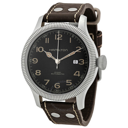 Hamilton, Khaki Pioneer Black Dial Leather Men's Watch