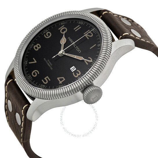 Hamilton, Khaki Pioneer Black Dial Leather Men's Watch