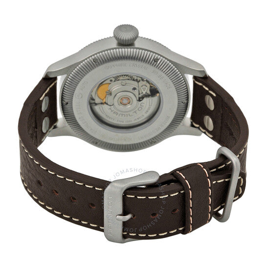 Hamilton, Khaki Pioneer Black Dial Leather Men's Watch