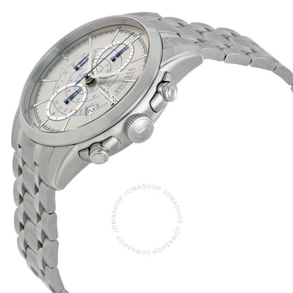 ساعة هاميلتون رايلرود الأوتوماتيكية كرونوغراف للرجال بمينا رمادي