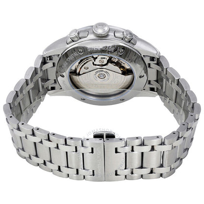 ساعة هاميلتون رايلرود الأوتوماتيكية كرونوغراف للرجال بمينا رمادي