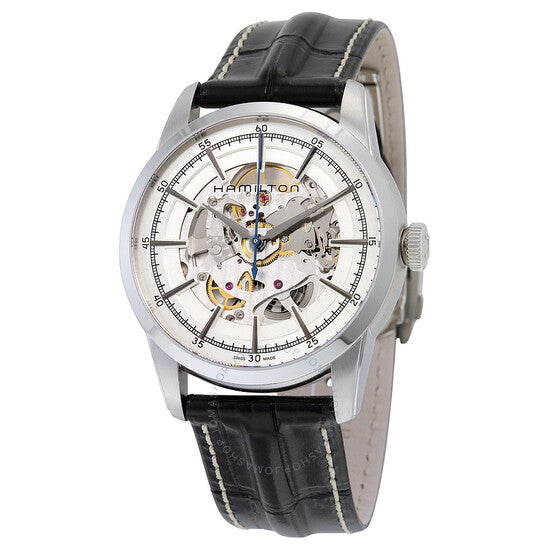 Hamilton, Railroad Silver Skeleton Dial Men's Watch