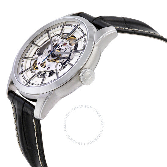 Hamilton, Railroad Silver Skeleton Dial Men's Watch