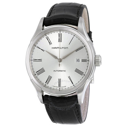 Hamilton, Valiant Silver Dial Black Leather Men's Watch