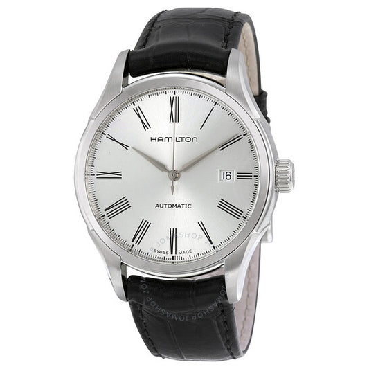 Hamilton, Valiant Silver Dial Black Leather Men's Watch