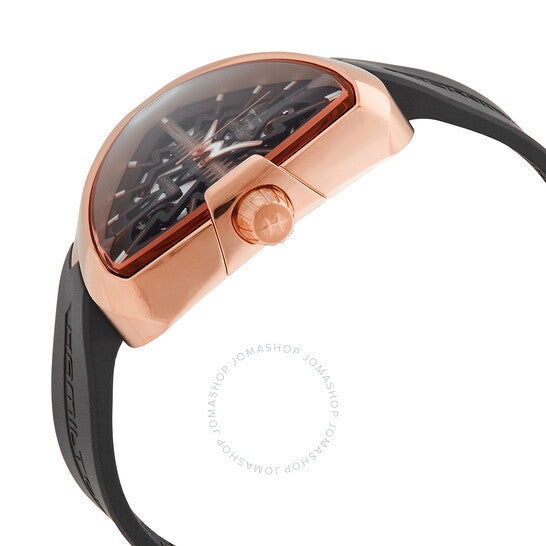 ساعة هاميلتون فينتورا أوتوماتيكية للرجال بمينا أسود