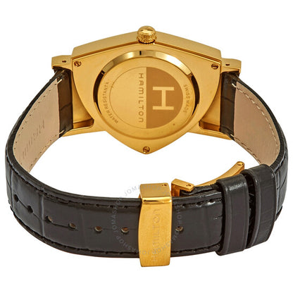 ساعة هاميلتون فينتورا النسائية غير المتماثلة ذات الميناء الأسود