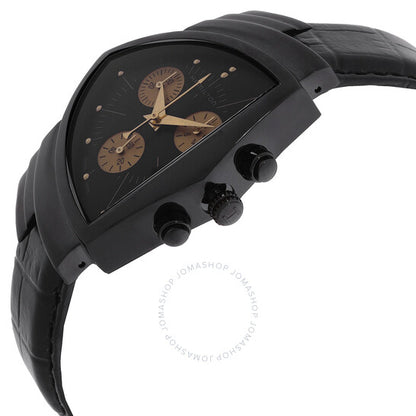 ساعة هاميلتون فينتورا كرونوغراف كوارتز للرجال بمينا أسود