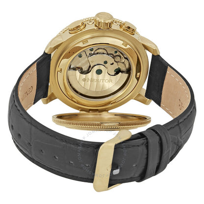 ساعة هيرتور أورا الأوتوماتيكية للرجال بمينا أبيض