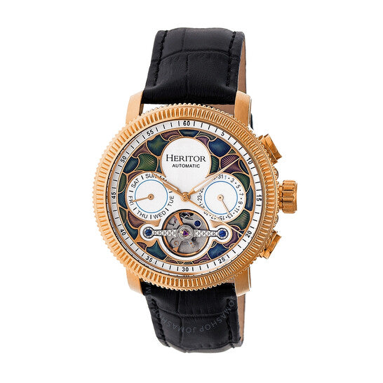 Heritor, Aura Automatic Vitreous Enamel Dial Men's Watch