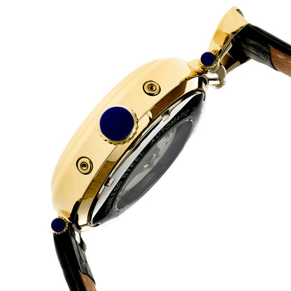 Ganzi Automatic Multi-Function Brushed Dial Black Leather Men's Watch