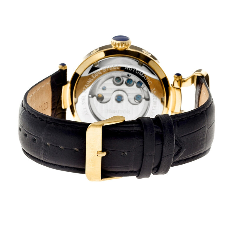 Ganzi Automatic Multi-Function Brushed Dial Black Leather Men's Watch