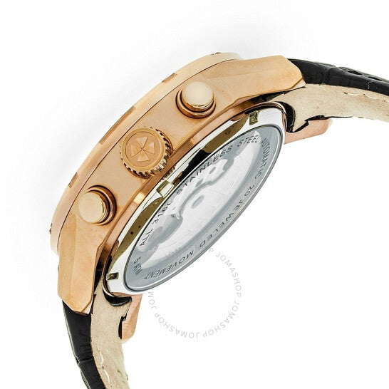 Heritor, Hannibal Quartz Black Dial Black Leather Men's Watch