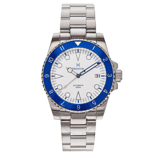 Heritor, Luciano Automatic White Dial Men's Watch