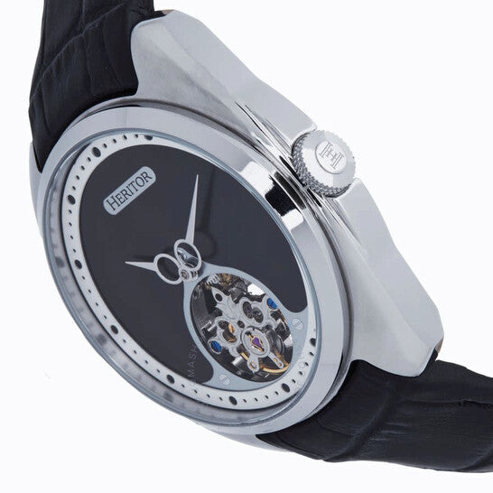 Heritor, Roman Black Dial Men's Watch