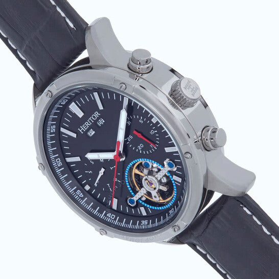 Heritor, Wilhelm Black Dial Men's Watch