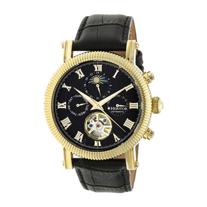 Heritor, Winston Automatic Black Dial Men's Watch