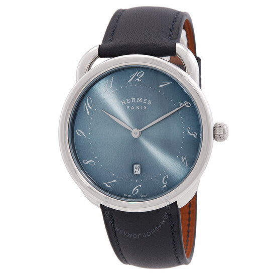 ساعة هيرمس أرسو كوارتز بمينا زرقاء للنساء