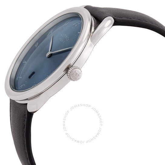 ساعة هيرمس أرسو كوارتز بمينا زرقاء للنساء