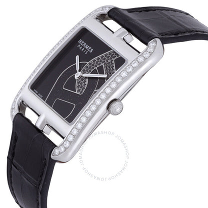 ساعة هيرمس كيب كود كوارتز بمينا سوداء للسيدات