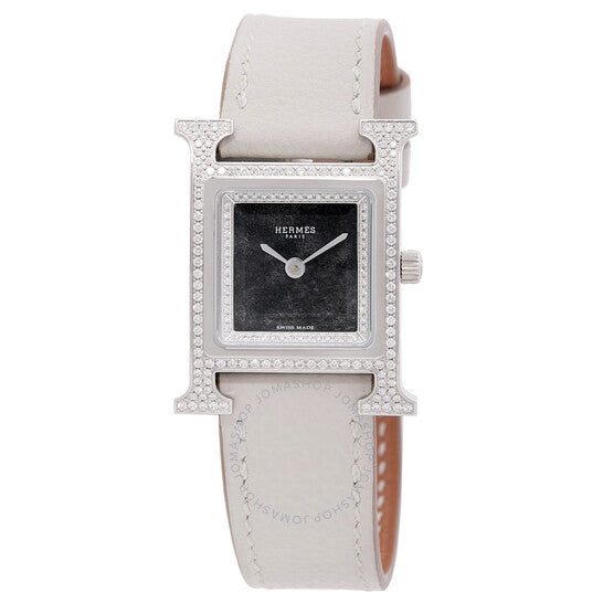Hermes, Heure H Quartz Diamond Black Dial Ladies Watch