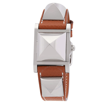 Hermes, Medor White Dial Ladies Brown Leather Watch