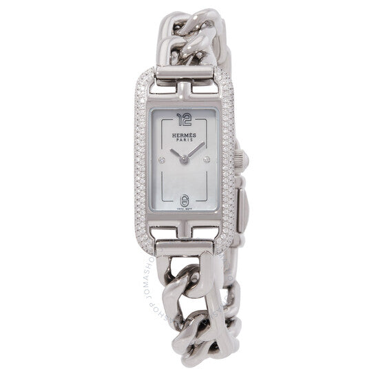 ساعة هيرمس نانتوكيت النسائية الصغيرة المصنوعة من الكوارتز والألماس