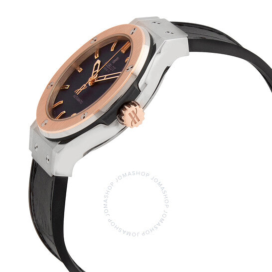 هوبلو، ساعة رجالية أوتوماتيكية بمينا أسود وجلد أسود