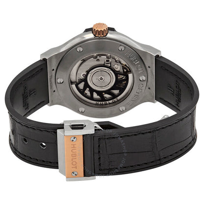 هوبلو، ساعة رجالية أوتوماتيكية بمينا أسود وجلد أسود