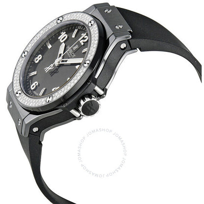 Hublot, Black Magic Black Dial Black Rubber Ladies Watch