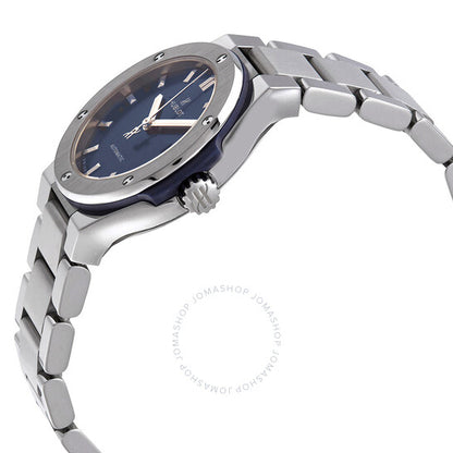 ساعة هوبلو كلاسيك فيوجن أوتوماتيكية للسيدات بمينا أزرق