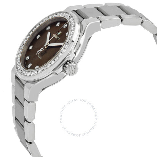 Hublot, Classic Fusion Automatic Diamond Brown Dial Ladies Watch