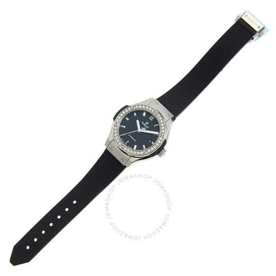 ساعة هوبلو كلاسيك فيوجن أوتوماتيكية مرصعة بالألماس للسيدات