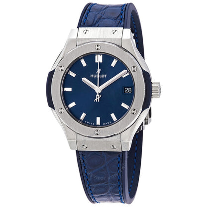 Hublot, Classic Fusion Blue Dial Blue Leather Ladies Watch