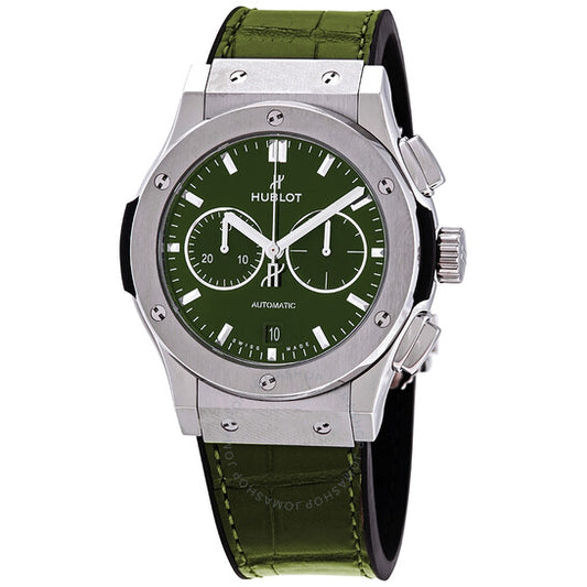 Hublot, Classic Fusion Green Sunray Dial Chronograph Automatic Men's Watch