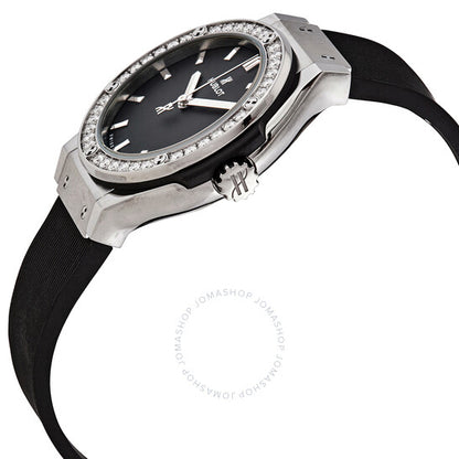 Hublot, Classic Fusion Mat Black Dial Ladies Diamond Watch