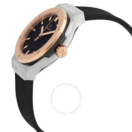 ساعة هوبلو كلاسيك فيوجن للسيدات بمينا أسود مطفي